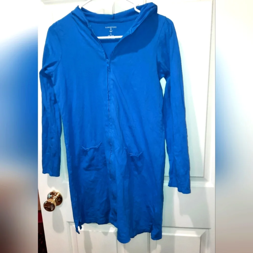 Lands End Kids Cover Up Blue size Large (14)